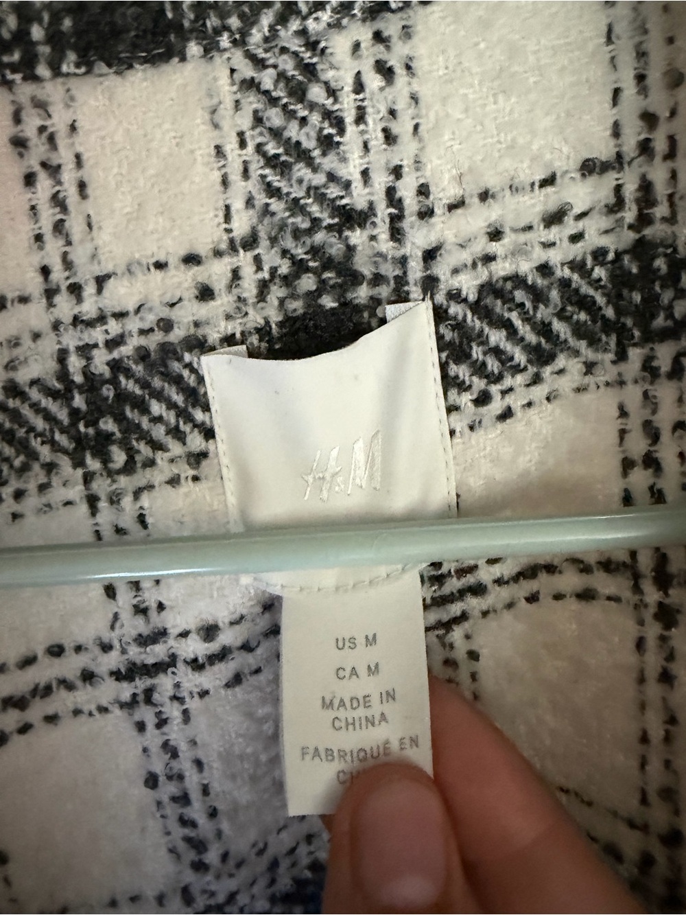 H&M Black & White Plaid Shacket - Picture 2 of 2